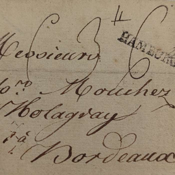 1788 Letter from Hamburg to Bordeaux, France