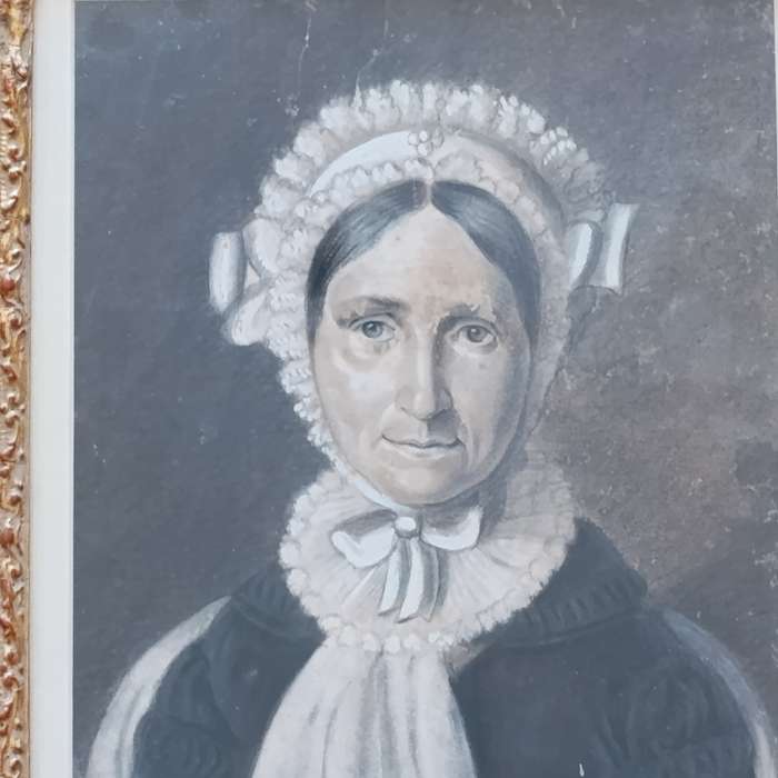 Antique pastel painting by unknown Artist in beautiful frame
