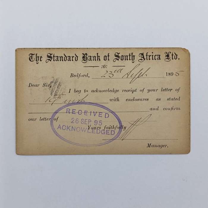 1895 Postcard sent from Bedford (Cape of Good Hope) to Cape Town