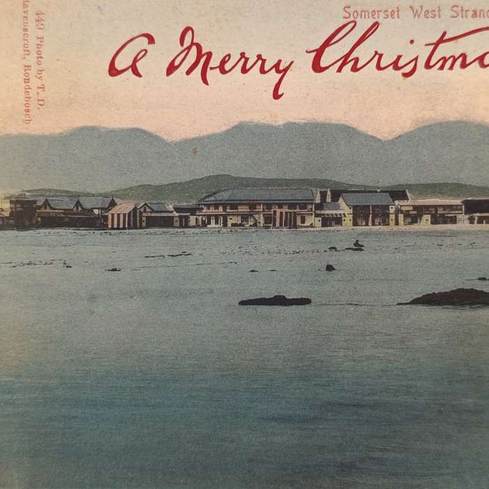 Postcard - unused Somerset West Strand - A Merry Christmas