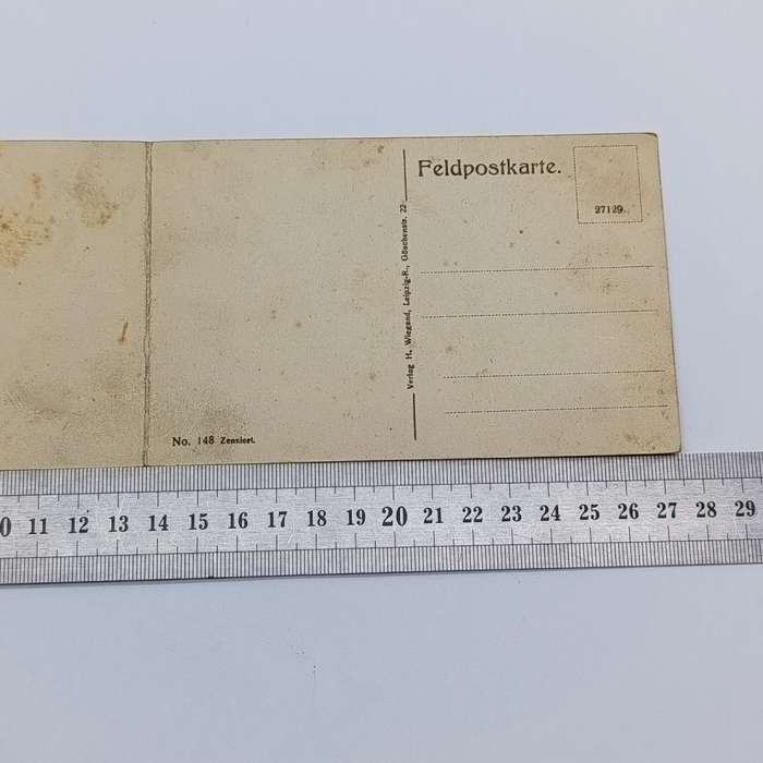 WW1 Field Postcard German troops camp in Champagne - Fold open card unused