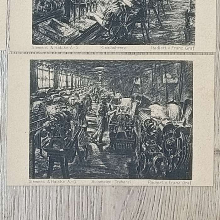 Pack of 10 Industry German postcard 5 WW1 period - Arbeit 1st Leben - the workplaces of Siemens
