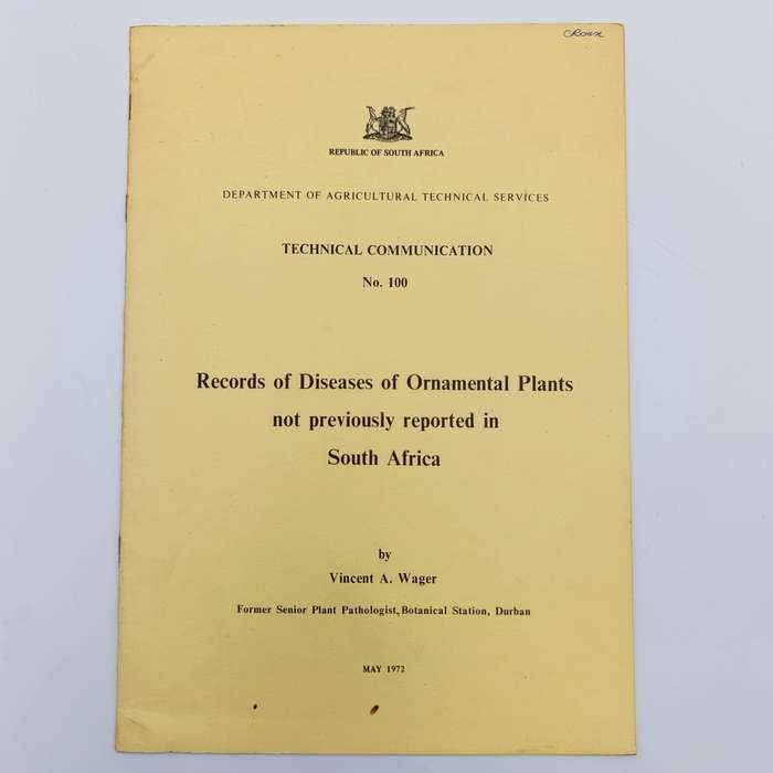 1972 Technical bulletin - Records of Diseases of Ornamental plants