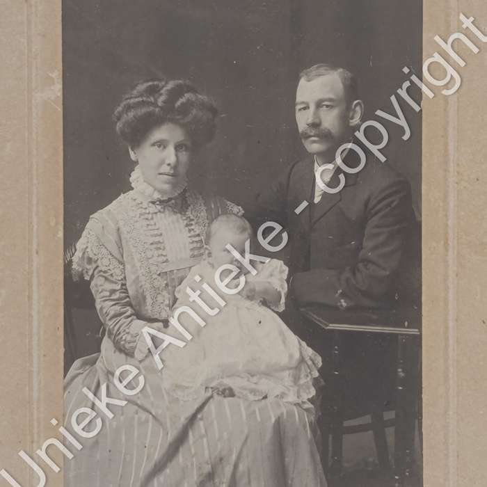 Circa 1900 photo of Roux couple taken at Stellenbosch by JH Watson & Co