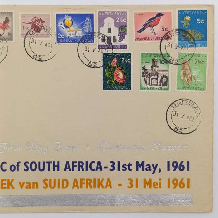 Republic of South Africa 31 May 1961 First Day Cover - cancelled Durban - rarely seen