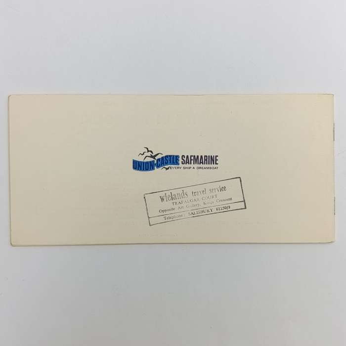 Lot of vintage Union Castle/ Safmarine documents and brochure