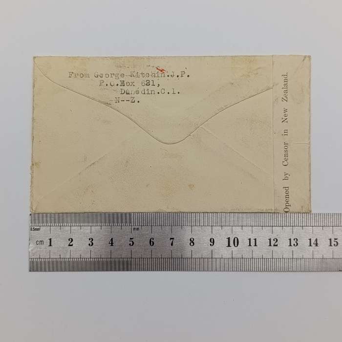 Censored wartime cover sent from Dunedin, New Zealand to Johannesburg, South Africa