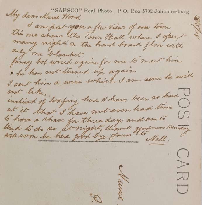 Postcard from Holfontein to Johannesburg with Violet Holfontein cancel