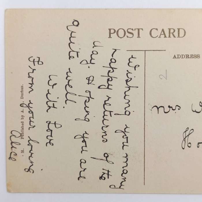 Postcard with picture of Ocean Beach Pier, Durban - Superb Howick cancel, 16 August 1914