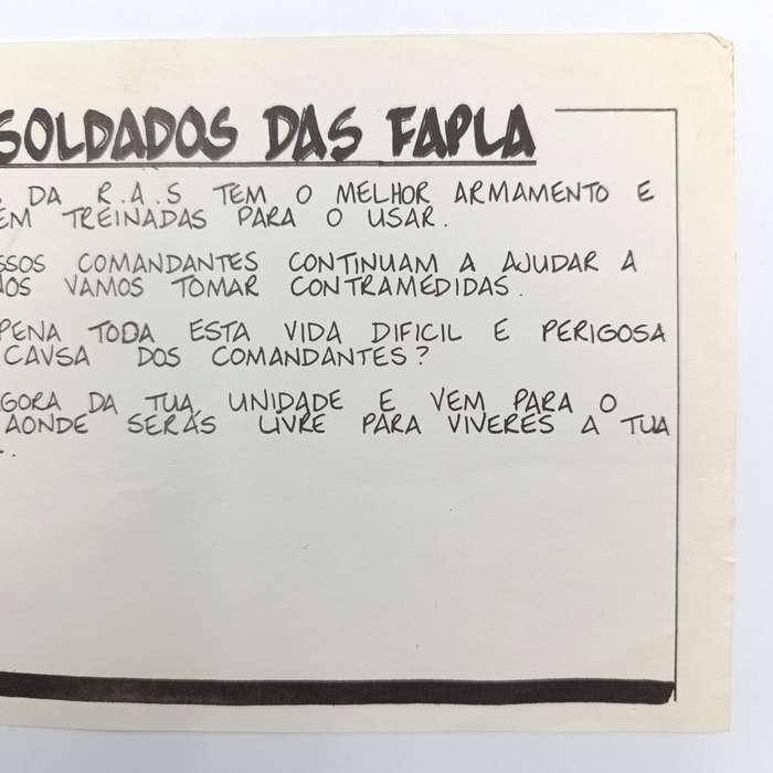 Vintage SADF Border war era FAPLA soldier Propaganda pamphlet