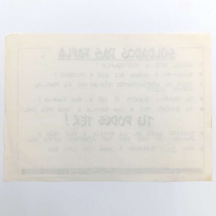 Vintage SADF Border war era FAPLA soldier propaganda pamphlet