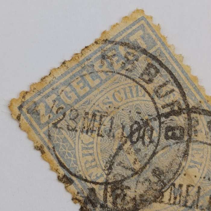 1895 Transvaal 1 Penny Fiscal stamp - postally used 23 May 1900 at Pietersburg - no V.R.I overstamp