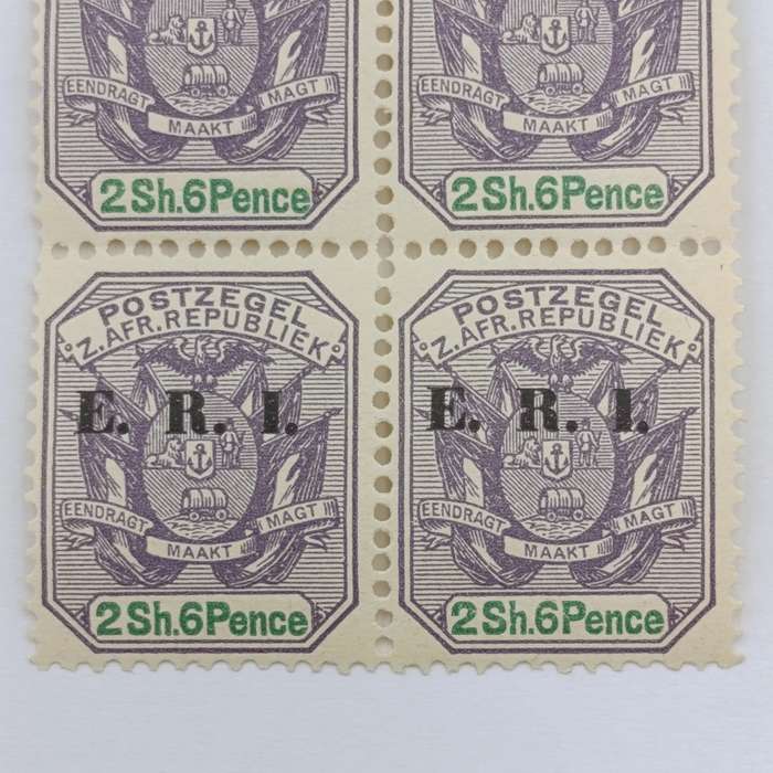 ZAR  256d SACC 248 October 1902 Block of 4 mint stamps - never hinged