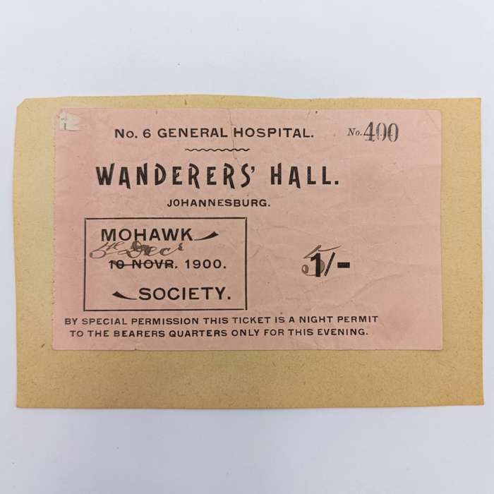 Boer War period 1900 permit for the General Hospital Johannesburg 1 shilling overprinted 5 shillings