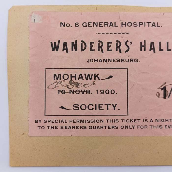 Boer War period 1900 permit for the General Hospital Johannesburg 1 shilling overprinted 5 shillings