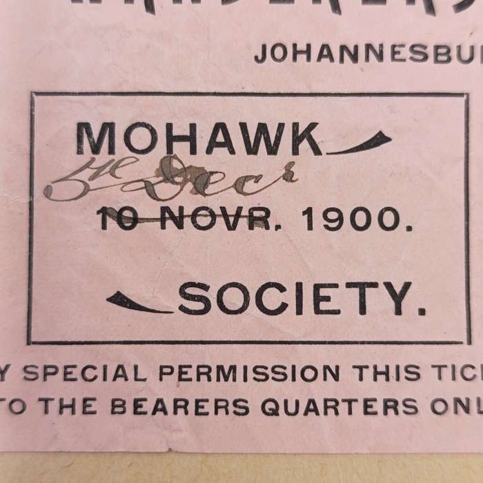 Boer War period 1900 permit for the General Hospital Johannesburg 1 shilling overprinted 5 shillings