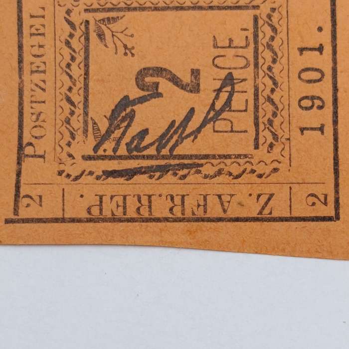 Full set of 1901 ZAR Pietersburg type 1-3 imperforate 2 Pence stamps - 1 used, 2 mint - SACC 7-9