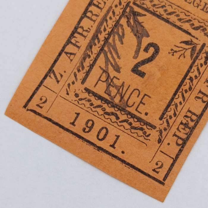 Full set of 1901 ZAR Pietersburg type 1-3 imperforate 2 Pence stamps - 1 used, 2 mint - SACC 7-9