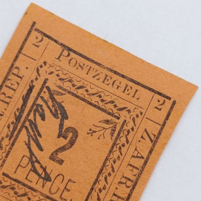 Full set of 1901 ZAR Pietersburg type 1-3 imperforate 2 Pence stamps - 1 used, 2 mint - SACC 7-9