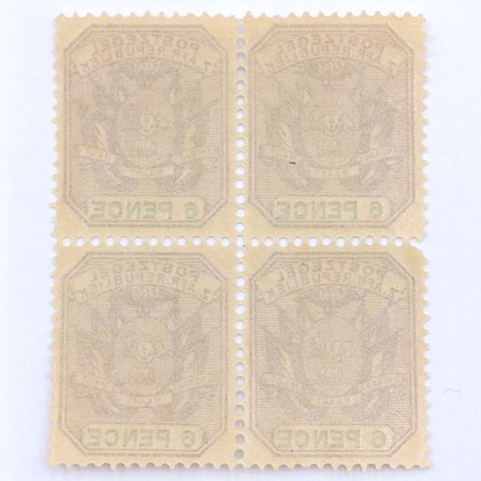 ZAR Block of 4 stamps 6 Pence mint SACC 229