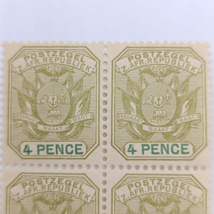 ZAR 4 Pence mint stamps Block of 4 SACC 228