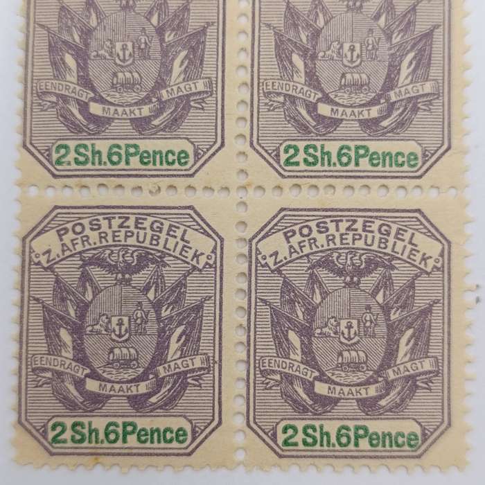 ZAR Block of 4 stamps SACC 231 mint 2 Shillings six Pence