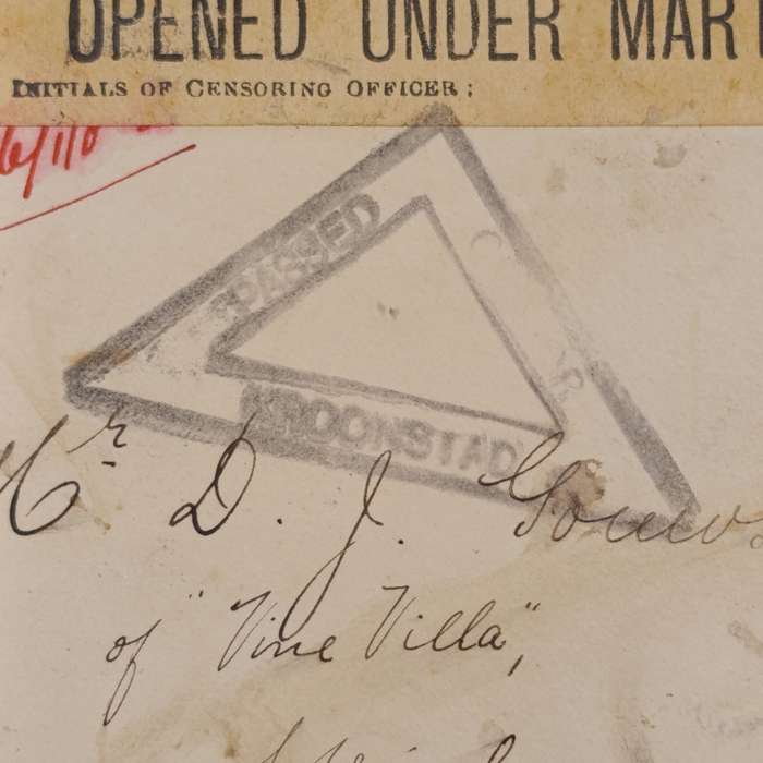 Boer War cover Kroonstad to Winburg with Opened under Martial Law sticker