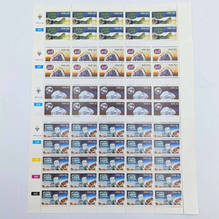 South West Africa 1979 Minerab set of full pages of mint stamps