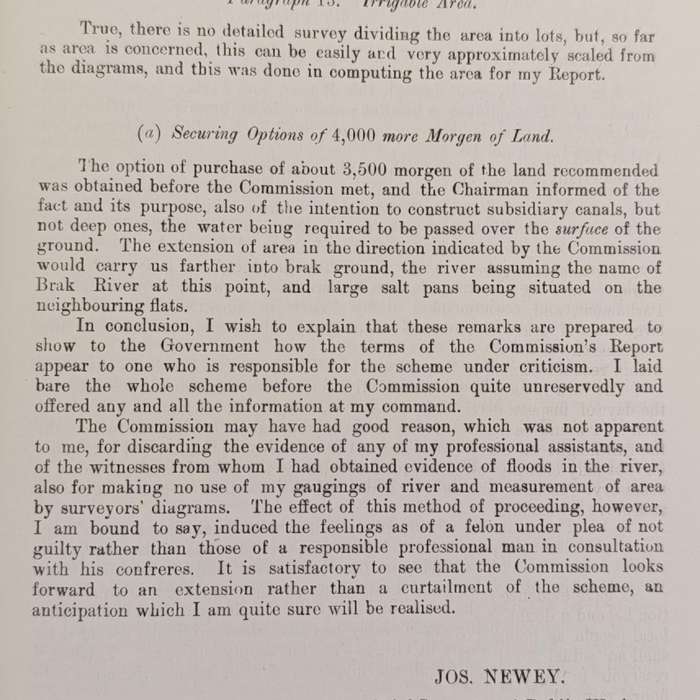 Cape of Good Hope Report of the Steynsburg irrigation commission 1896-7 presented to both houses