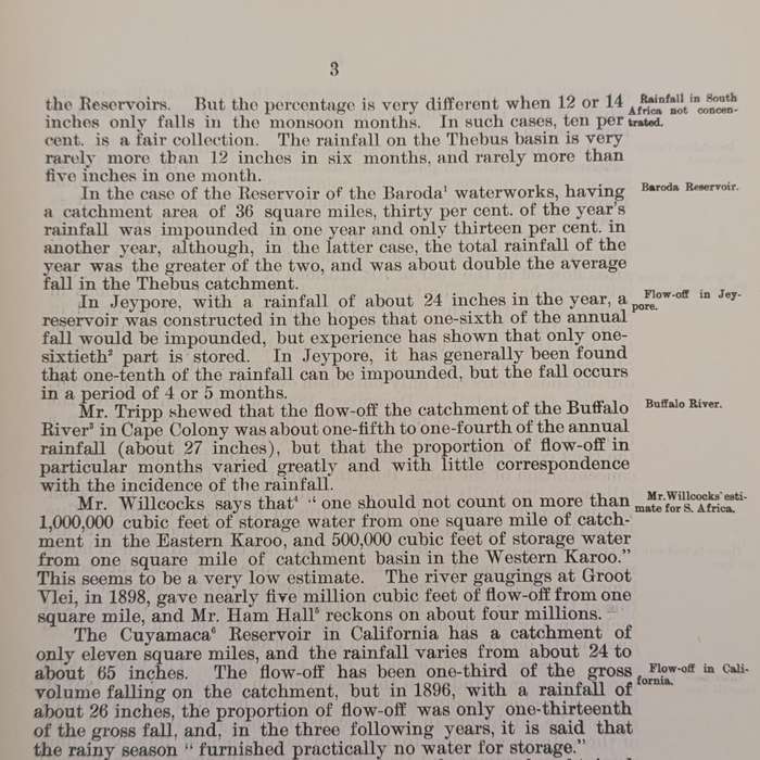 Cape of Good Hope 1904 Return in respect to the Thebus irrigation scheme