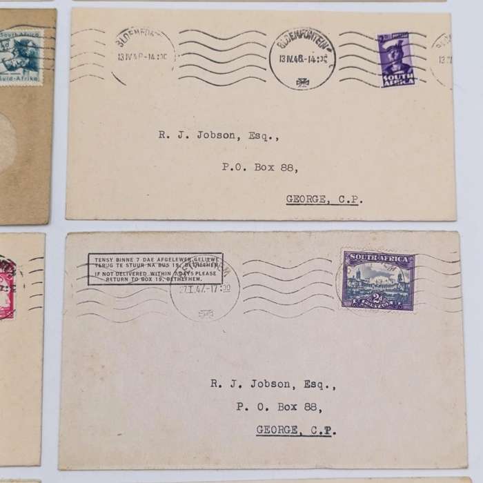 Lot of 10 vintage South African covers with different stamps