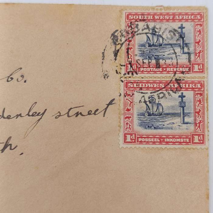 Lot of 6 Vintage 1930's South West Africa covers - all with 1d stamps in English and Afrikaans