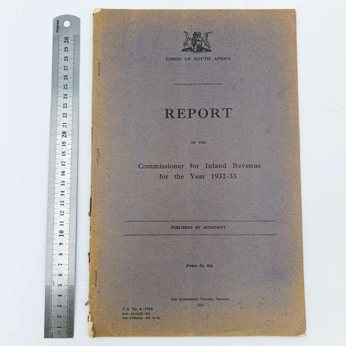 Union of South Africa Report of the Commissioner for Inland Revenue for the Year 1932-33