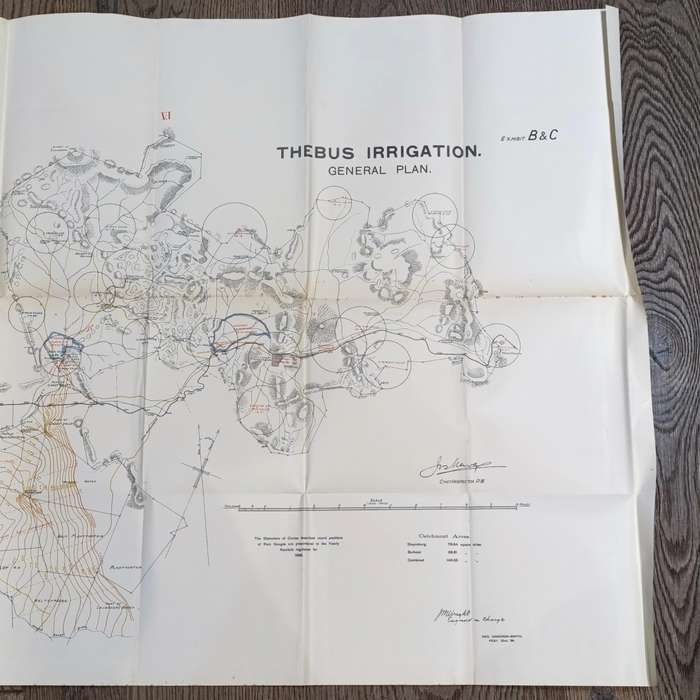 Lot of 10 maps and diagrams relating to the Thebus irrigation scheme district Cradock