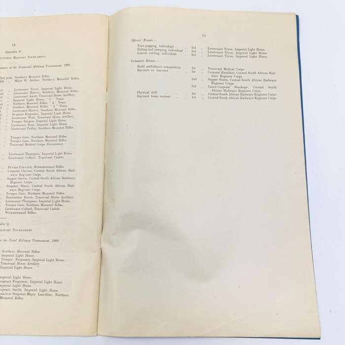 South Africa ANNUAL REPORT by Colonel Beves on the TRANSVAAL VOLUNTEERS AND CADETS