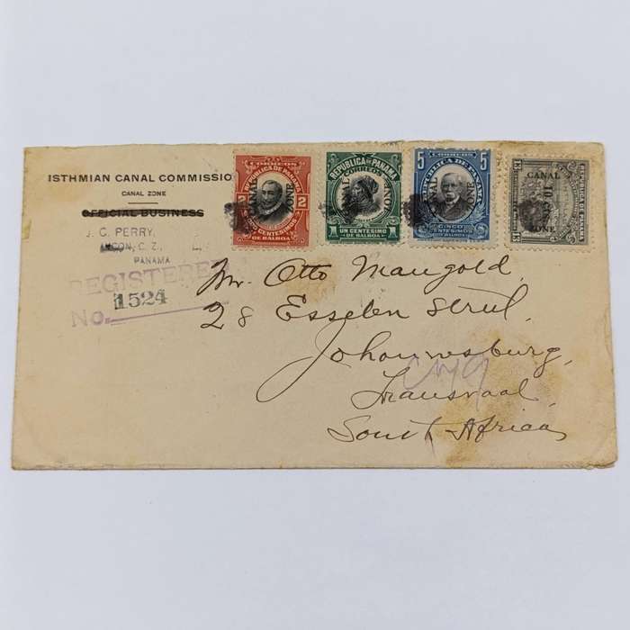 Panama Canal Zone cover to Johannesburg, South Africa