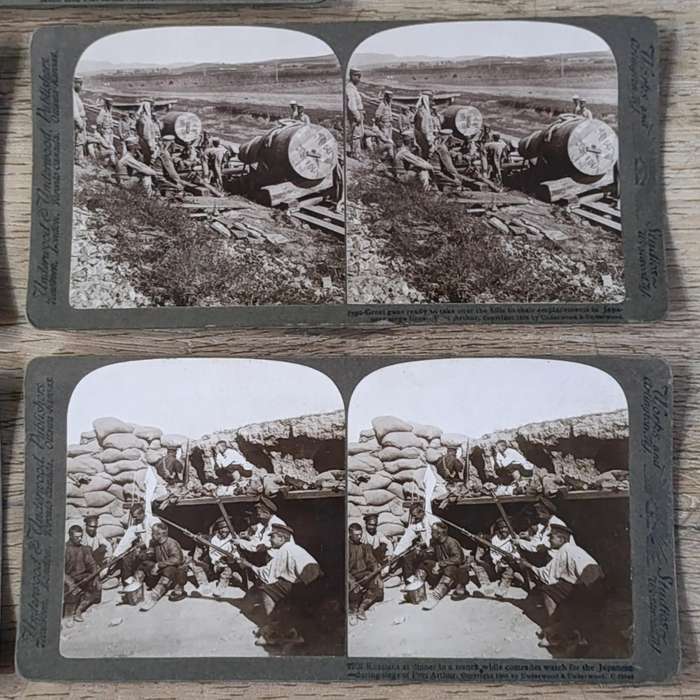Lot of 15 Antique RUSSO-Japanese war stereoscope photo cards