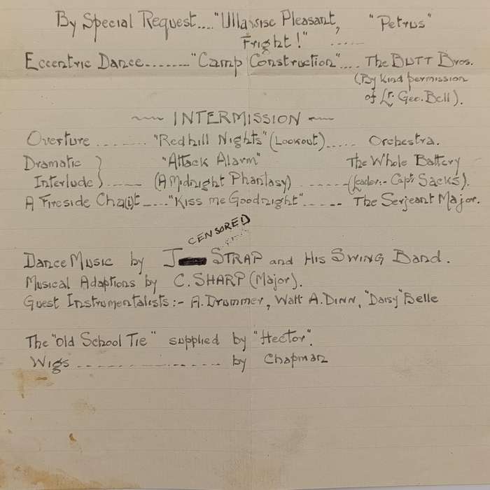WW2 Programme the 52nd SAAF regiment - Christmas Pamtonime original