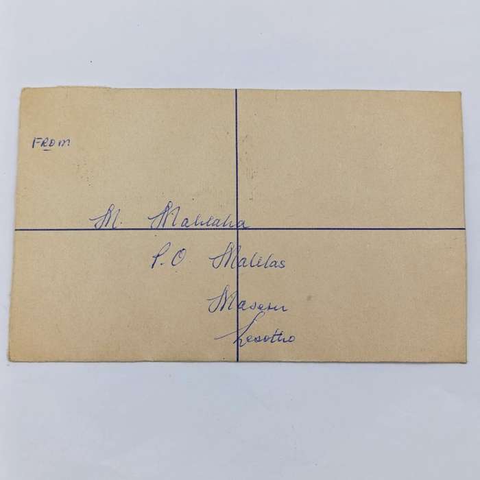Registered Letter Matelas, Lesotho through Maseru to Bloemfontein, South Africa