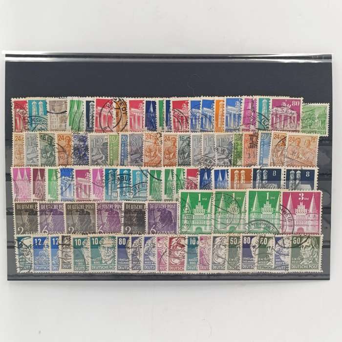 Post WW2 German stamps 1946 to 1949 Pre - Bundespost era - Lot of 87 stamps
