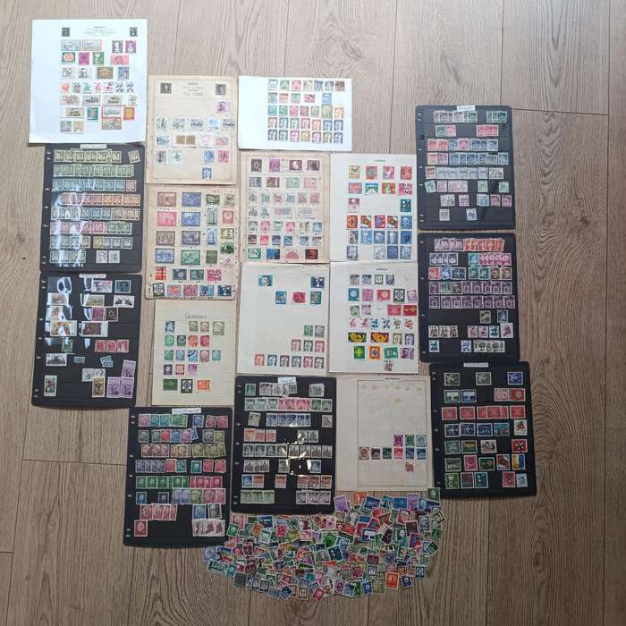 Lot of about 1000 German Bundespost stamps - Taker from old albums - unchecked for variations