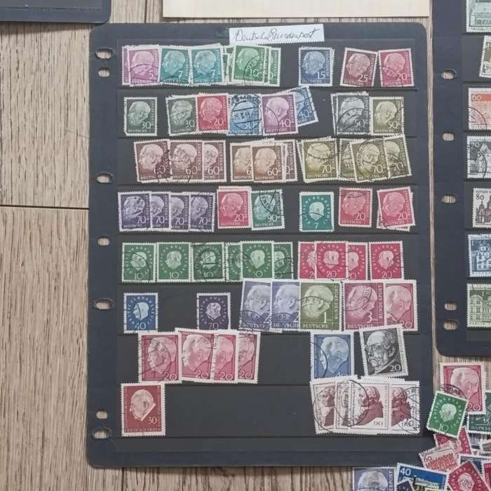 Lot of about 1000 German Bundespost stamps - Taker from old albums - unchecked for variations