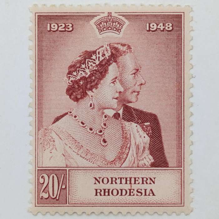 Northern Rhodesia SACC 49 Silver Wedding 20 shilling stamp