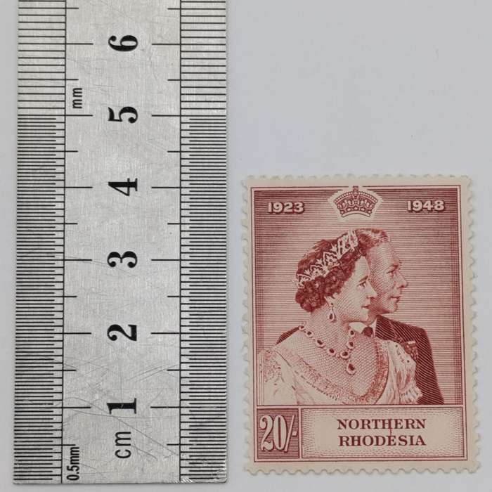 Northern Rhodesia SACC 49 Silver Wedding 20 shilling stamp
