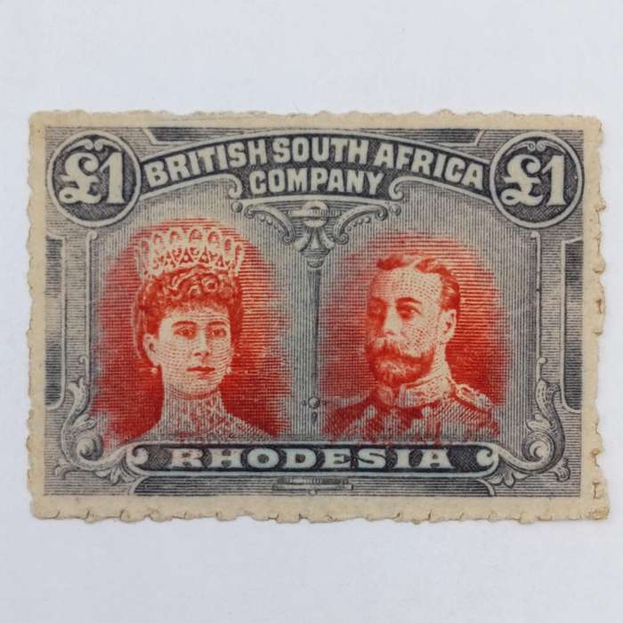 British South Africa company double head clandestine roulette One Pound stamp