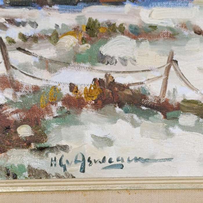 Hendrik van Aswegen oil painting on board