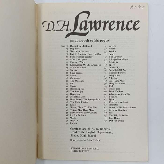 D.H Lawrence - an approach to his poetry