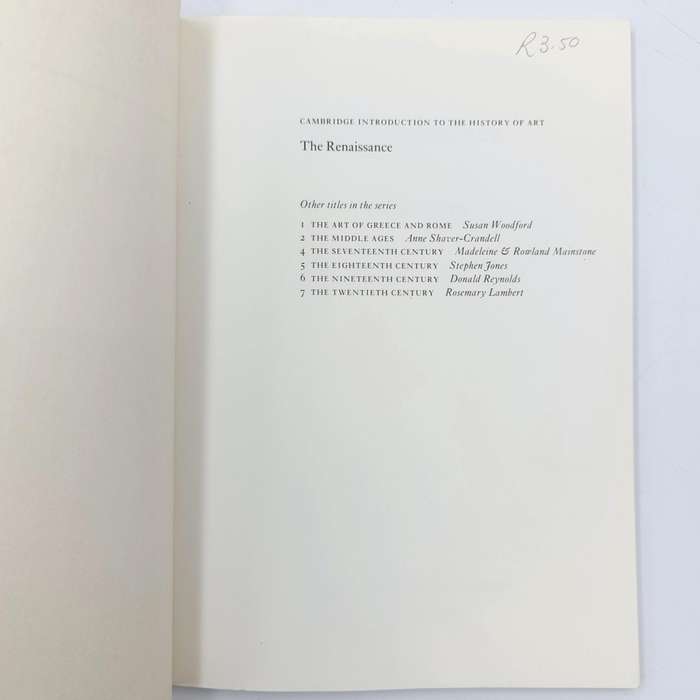 The Renaissance by Rosa Maria Letts - Cambridge Introduction to the History of Art