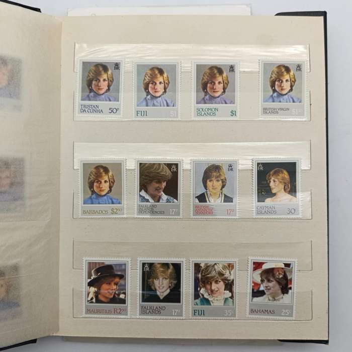 British Royalty collection of stamps and covers in album 125 mint stamps and 3 covers