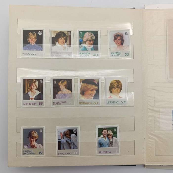 British Royalty collection of stamps and covers in album 125 mint stamps and 3 covers